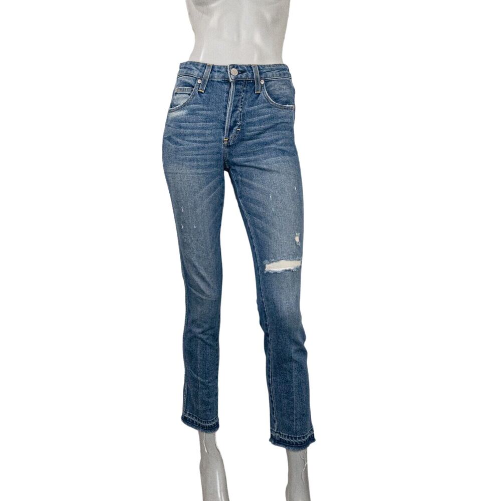 AMO Denim BABE Dive Bar Destroyed Jeans High Rise Size 26